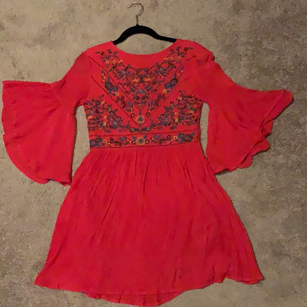 Altar’d state red dress with embroidery.